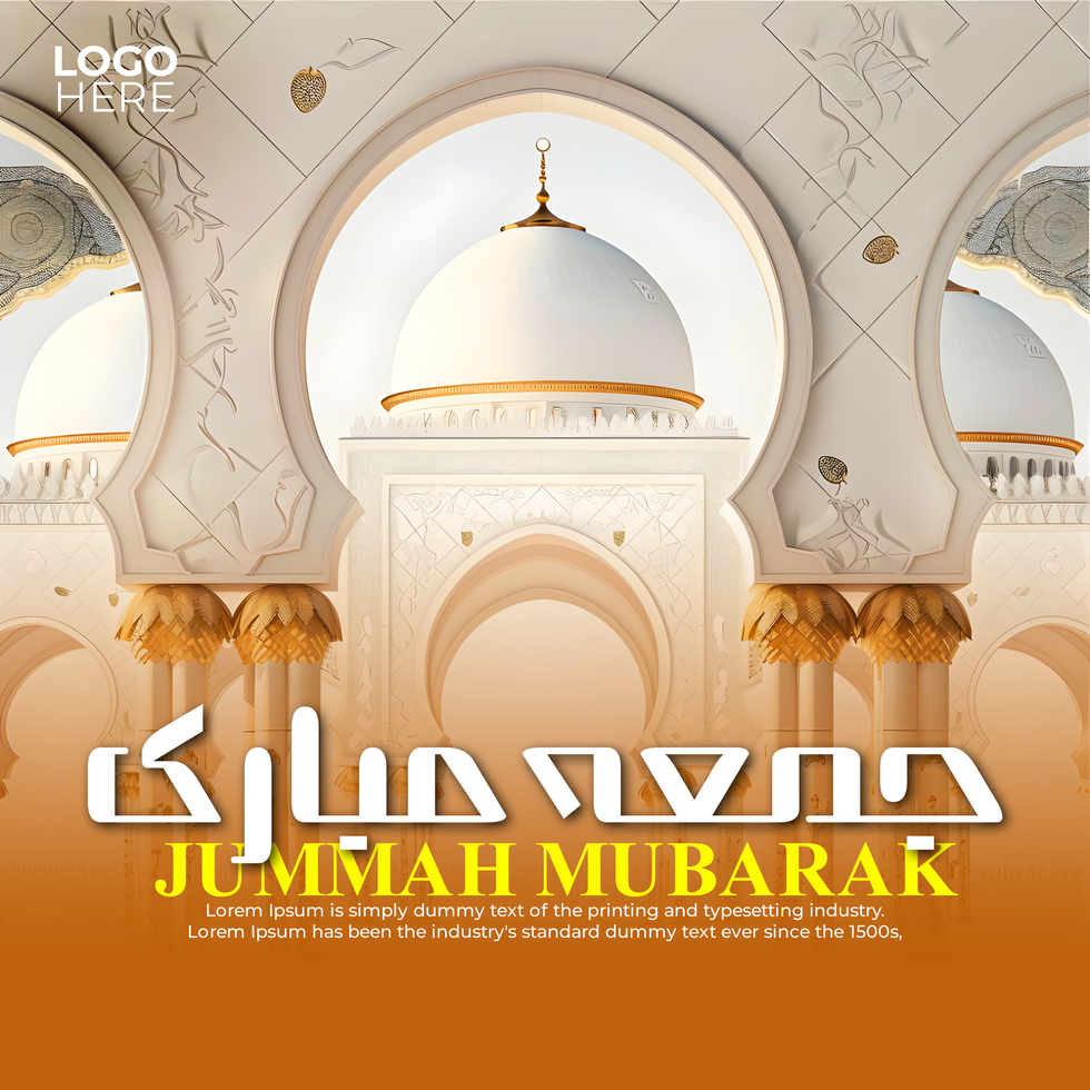 Modern Jummah Mubarak Friday Blessings Post psd