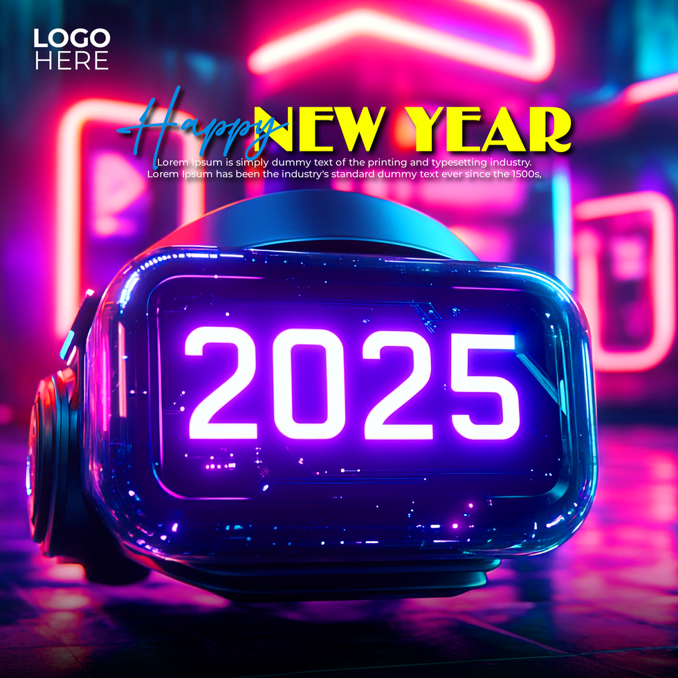 Happy New Year 2025 Digital Post for Social Media psd