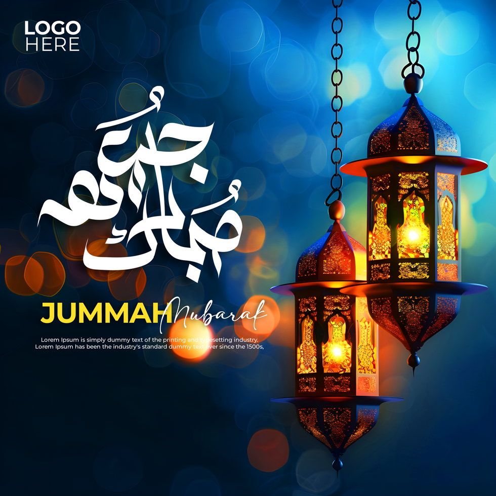 Serene Jummah Mubarak Post and Banner Design psd