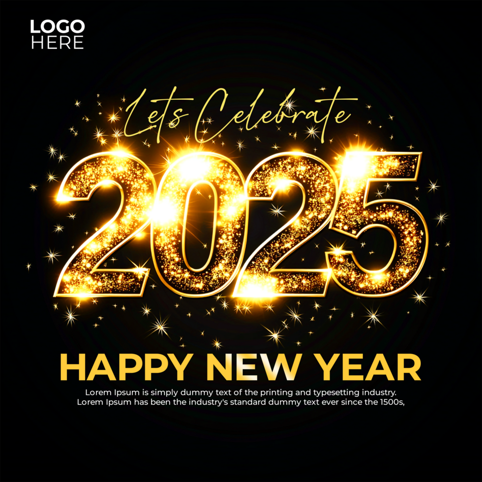 Celebrate the New Year 2025 with a Stunning Post psd