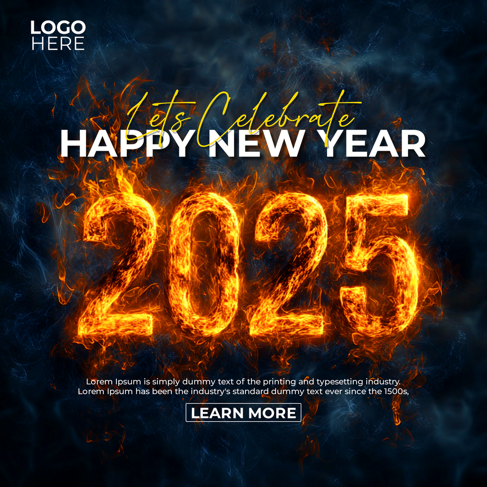 Celebrate in Style 2025 New Year Post Template psd