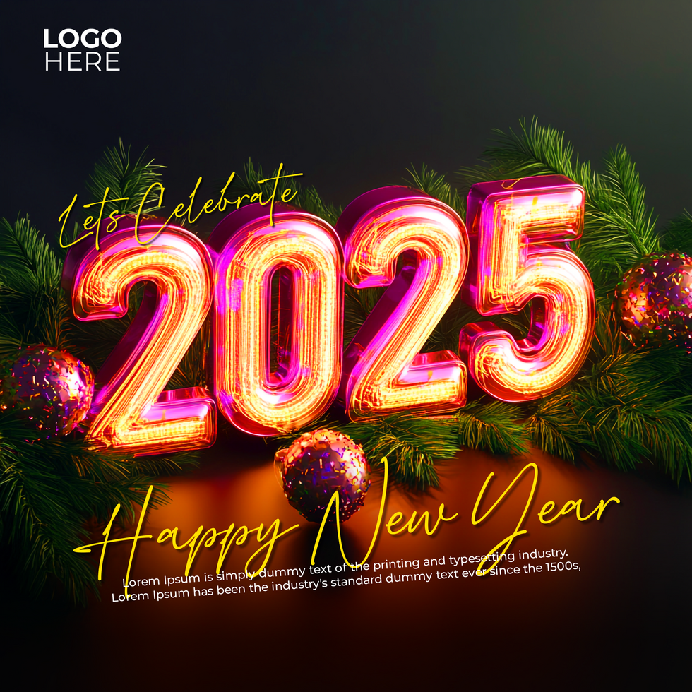 Best Wishes for Happy New Year 2025 Post Design psd