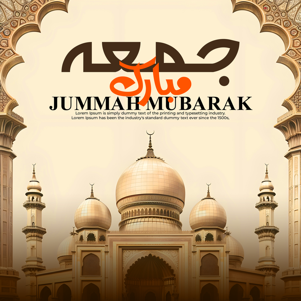 Jummah Mubarak Calligraphy Social Media Post psd