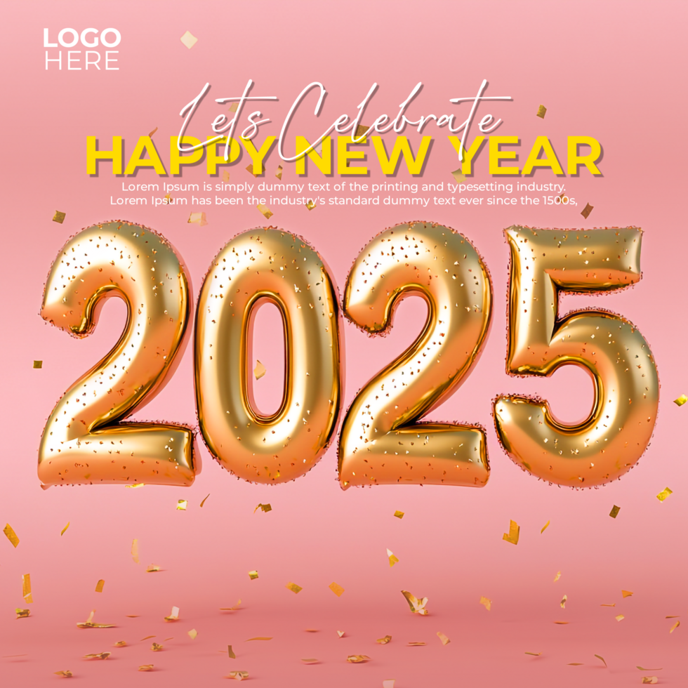 Minimalist Elegant 2025 New Year Banner Template psd