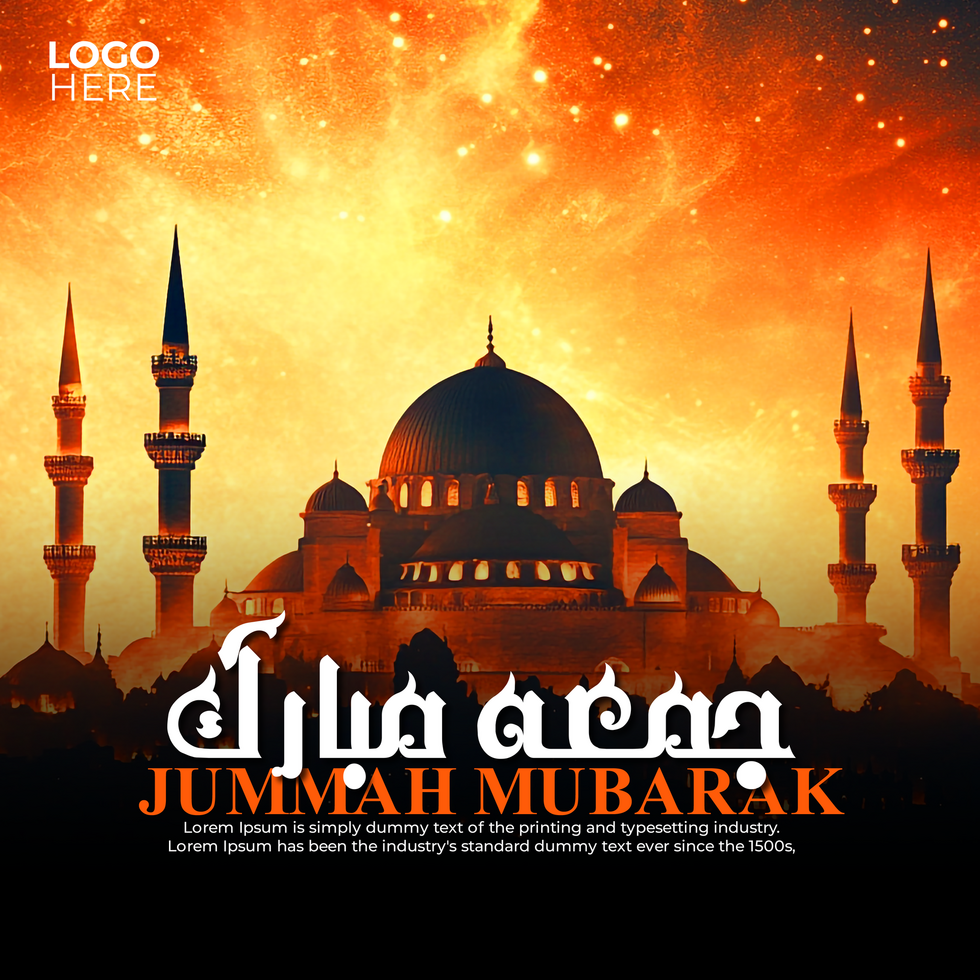 Jummah Mubarak Greeting Post for Blessed Friday psd