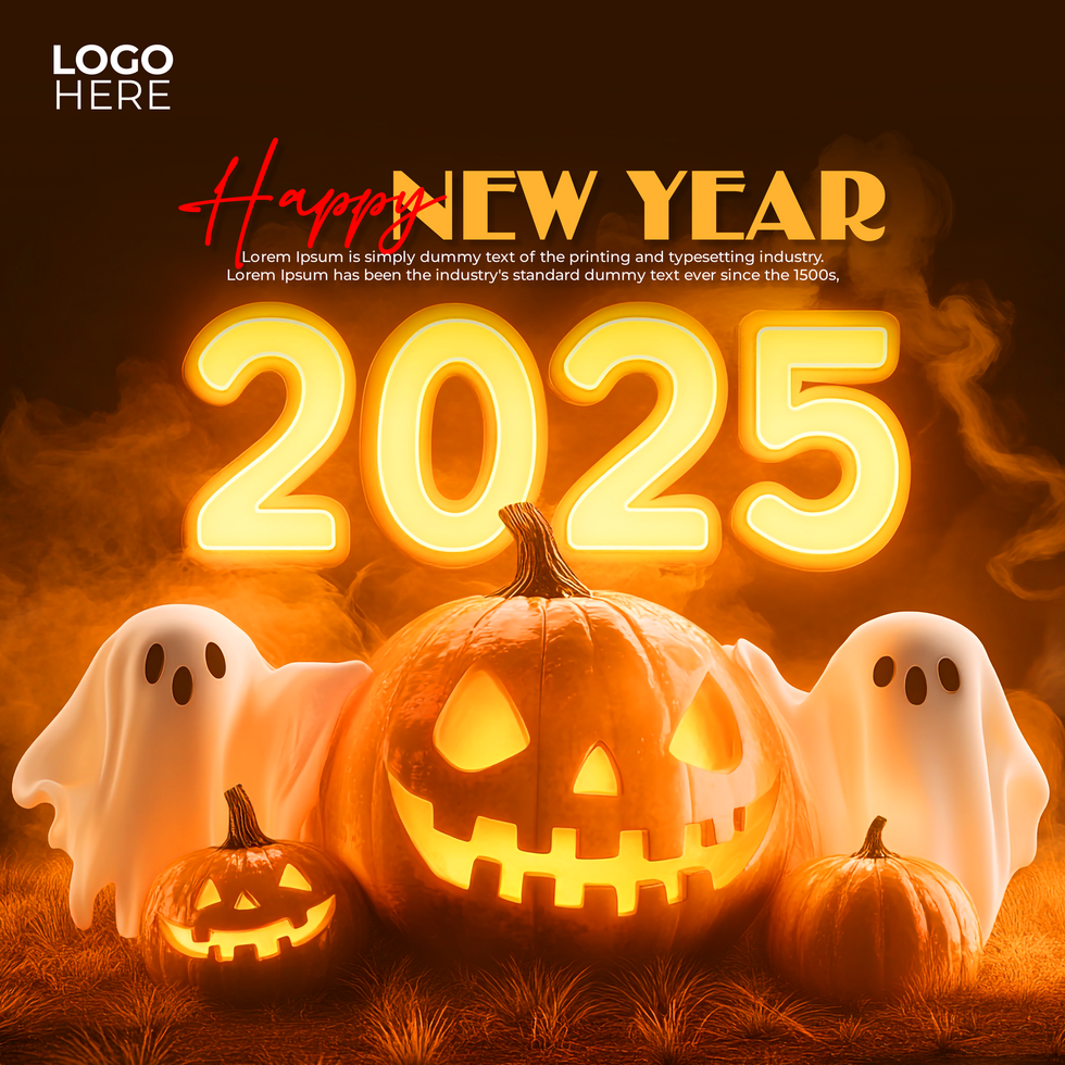 Fireworks and Cheers 2025 New Year Post Design psd