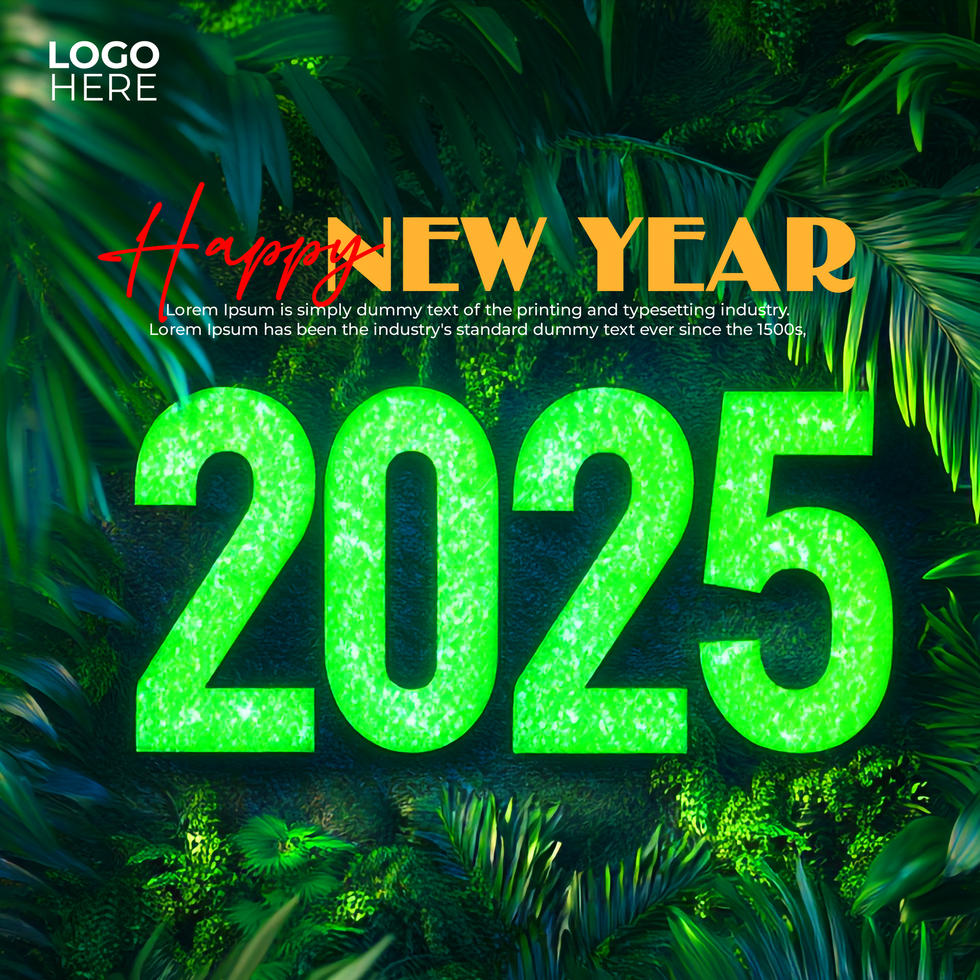Glowing 2025 New Year Eve Party Post Template psd