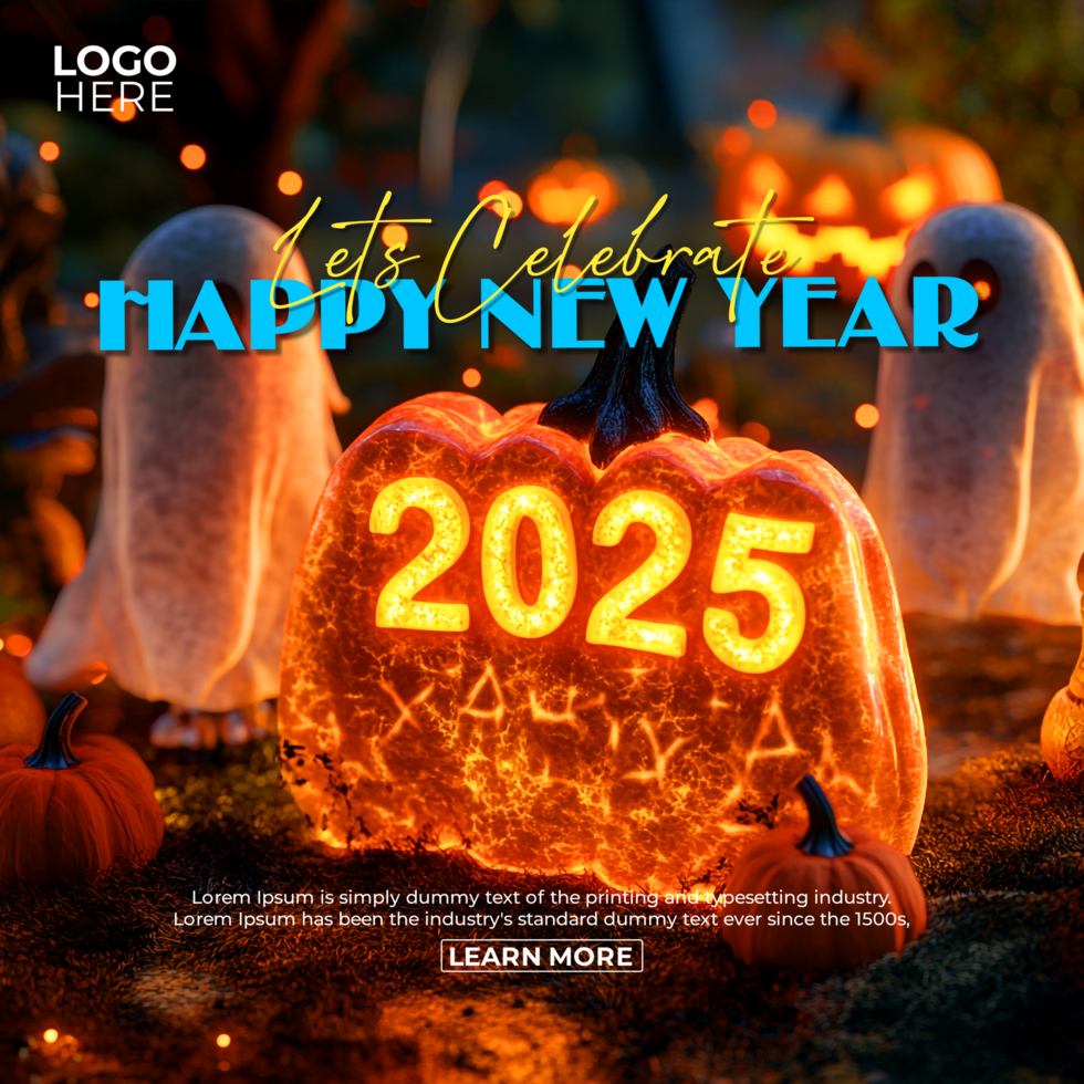 Elegant Happy New Year 2025 Wishes Post Design psd
