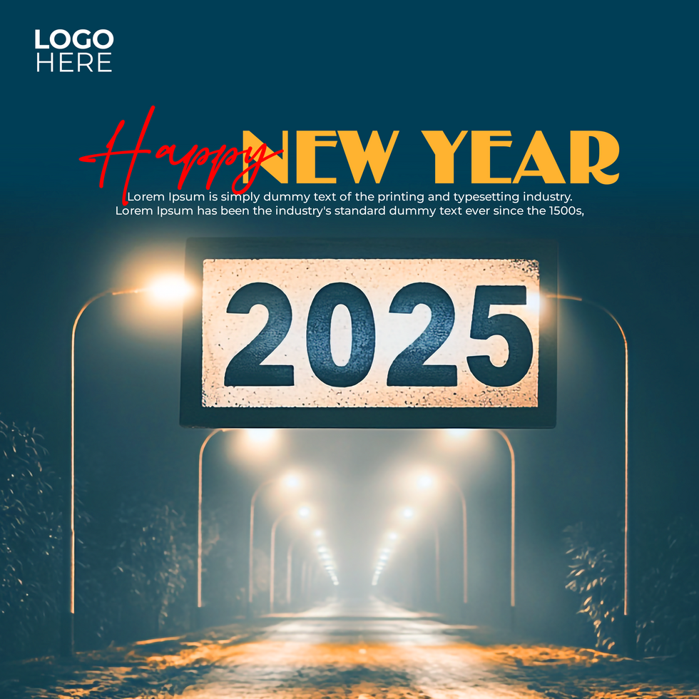 Welcome 2025 New Year Festive Banner Template psd