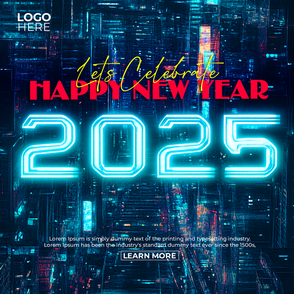 Happy New Year 2025 Festive Banner Template psd