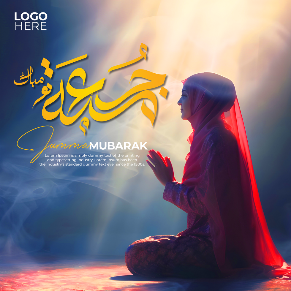 Holy Friday Jummah Mubarak Post Design Template psd