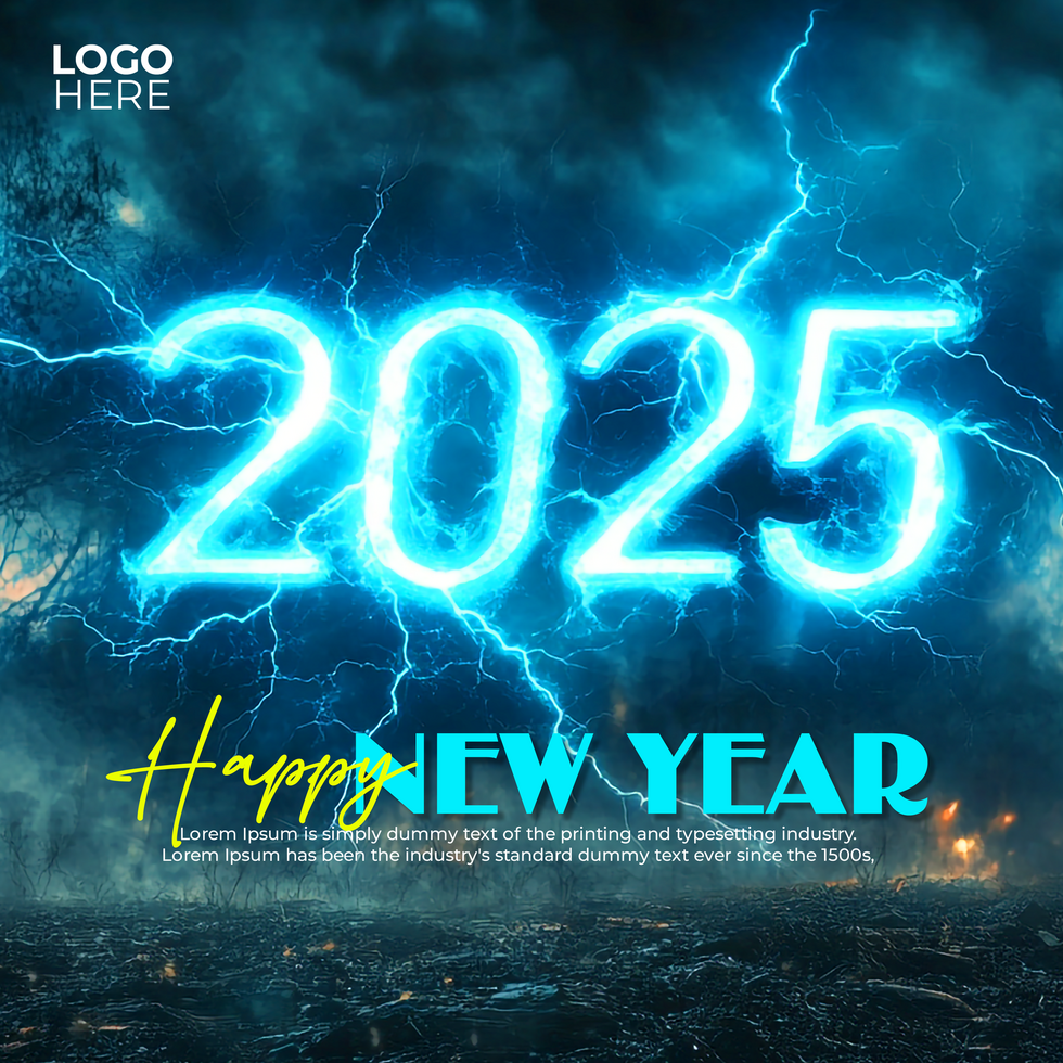 New Year Countdown 2025 Celebration Post Design psd