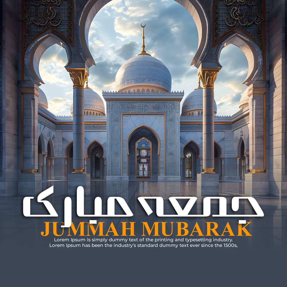 Friday Vibes Jummah Mubarak Post and Banner psd