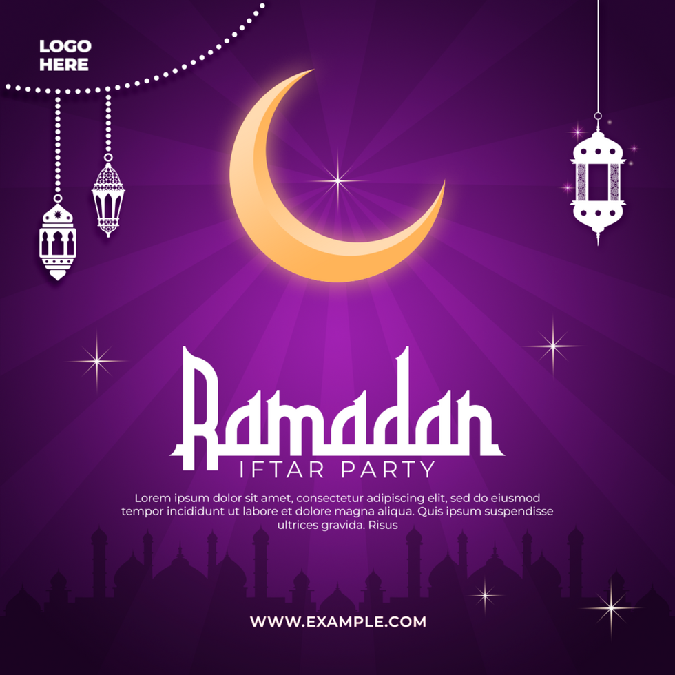 Ramadan Iftar Party invitation social media social media post template for Islamic Ramadan celebration psd
