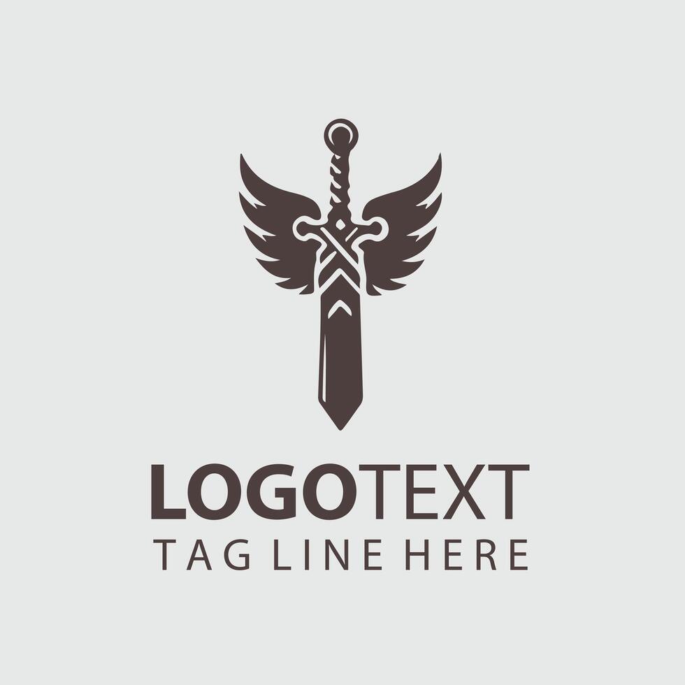 Phoenixfang Blade sword logo design vector