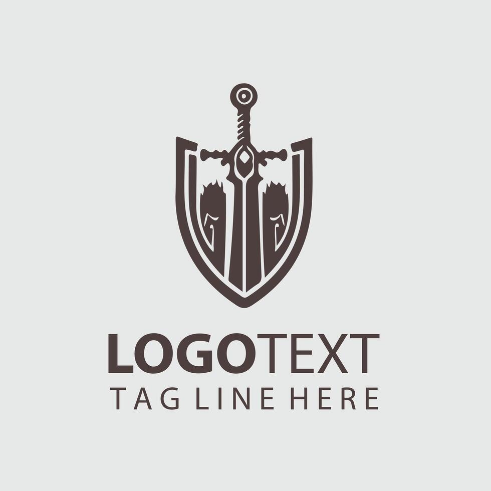 Obsidian Saber sword logo design vector