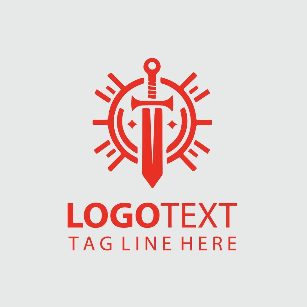 Flamefang Blade sword logo design vector