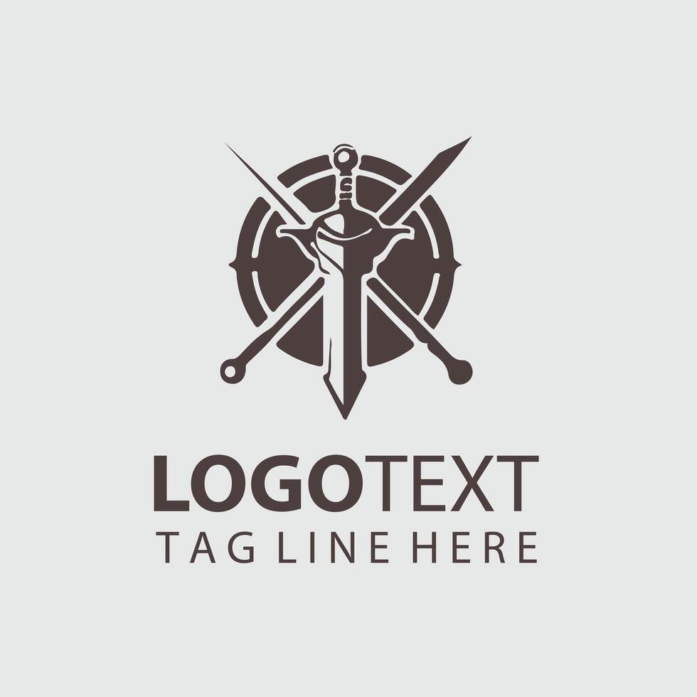 Vanguard Blade sword logo design vector