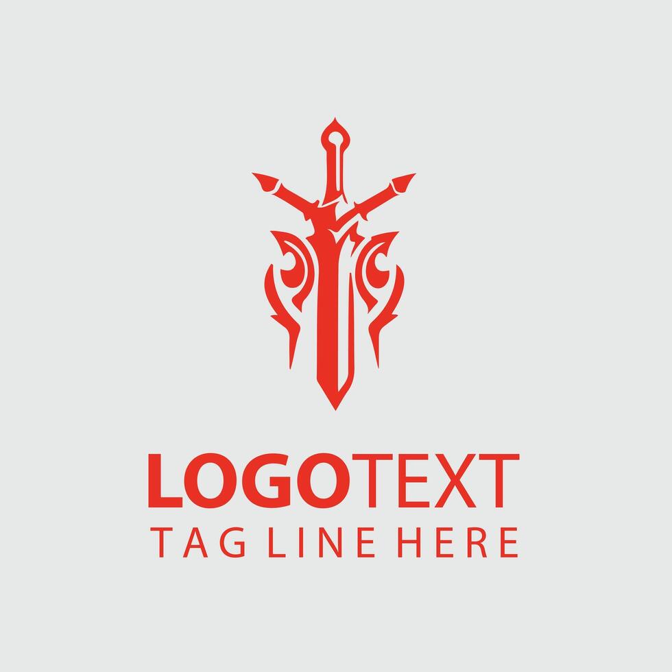 Celestial Cleaver sword logo design vector