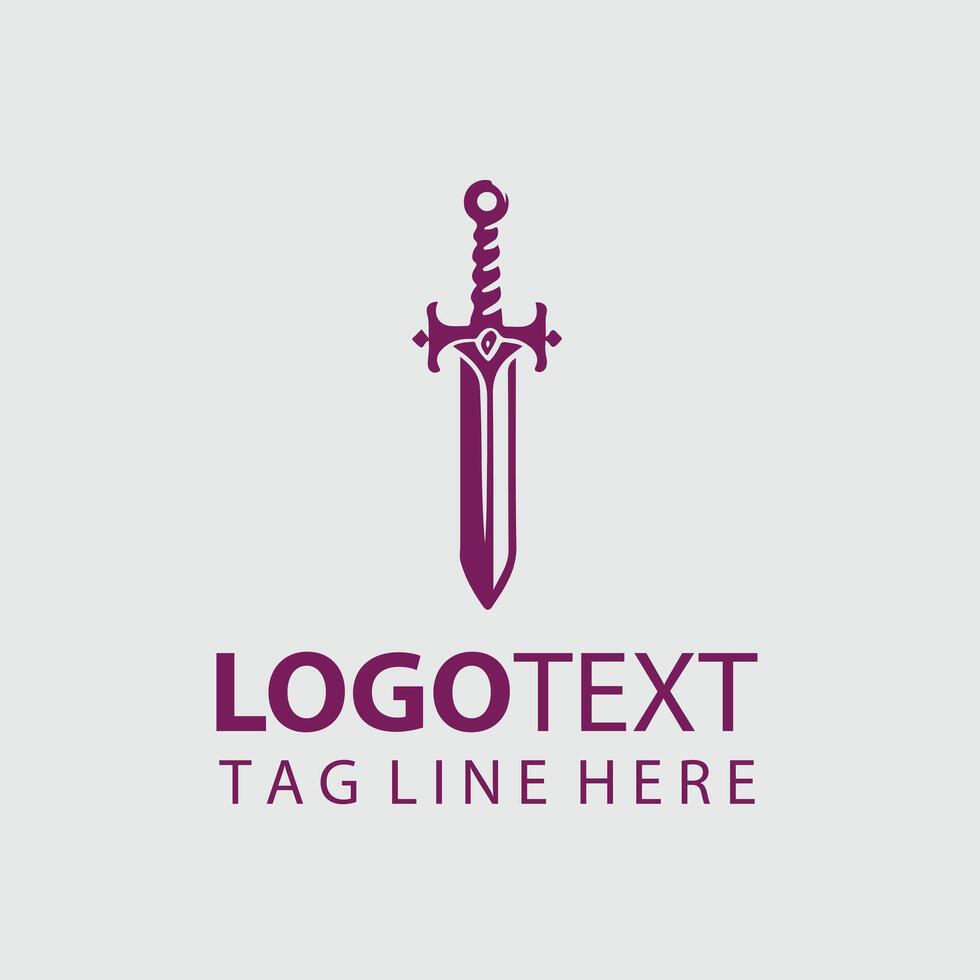 Twilight Saber sword logo design vector