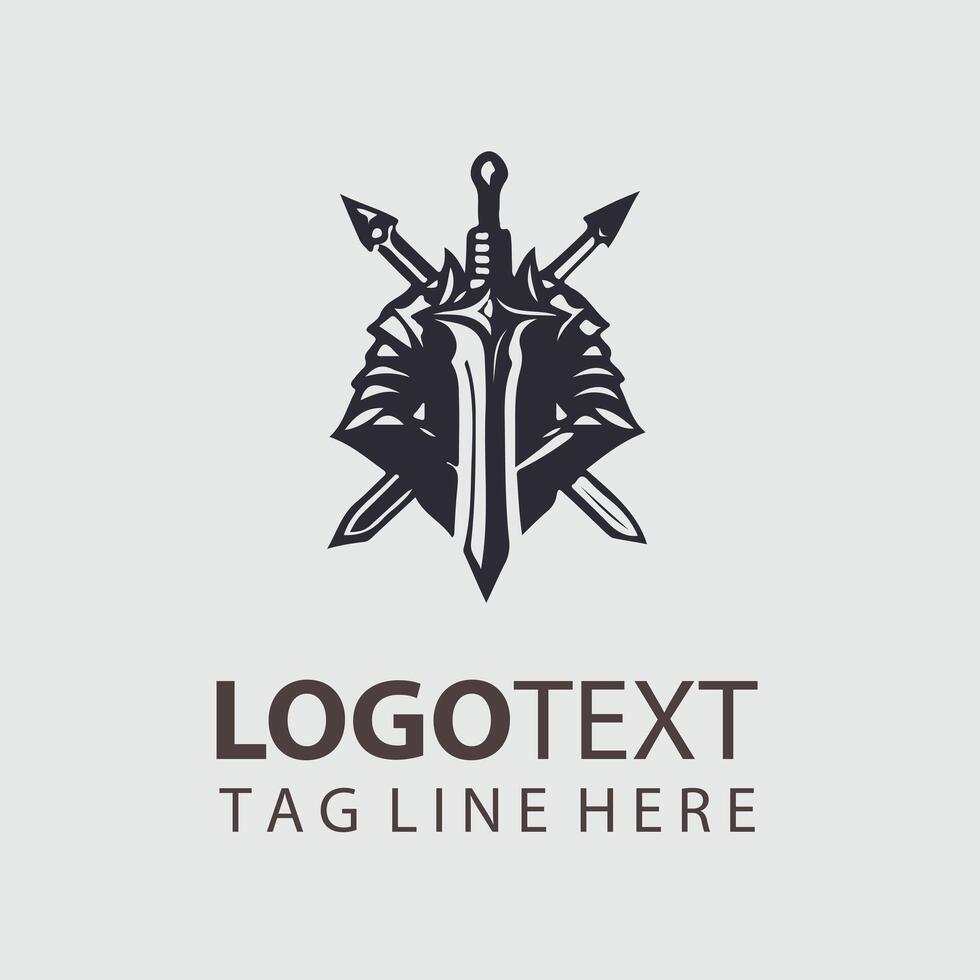 Obsidian Blade sword logo design vector