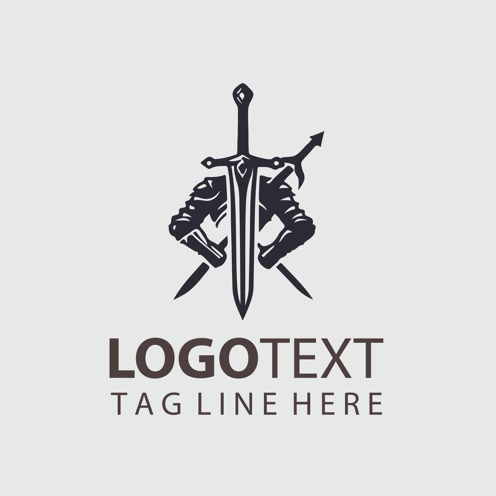 Firestorm Sword sword logo design vector
