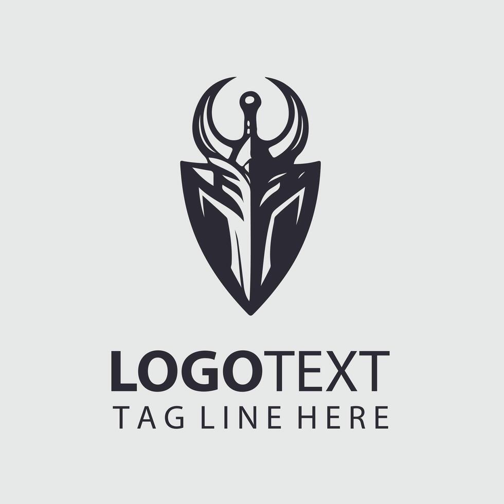 Viperfang Saber sword logo design vector