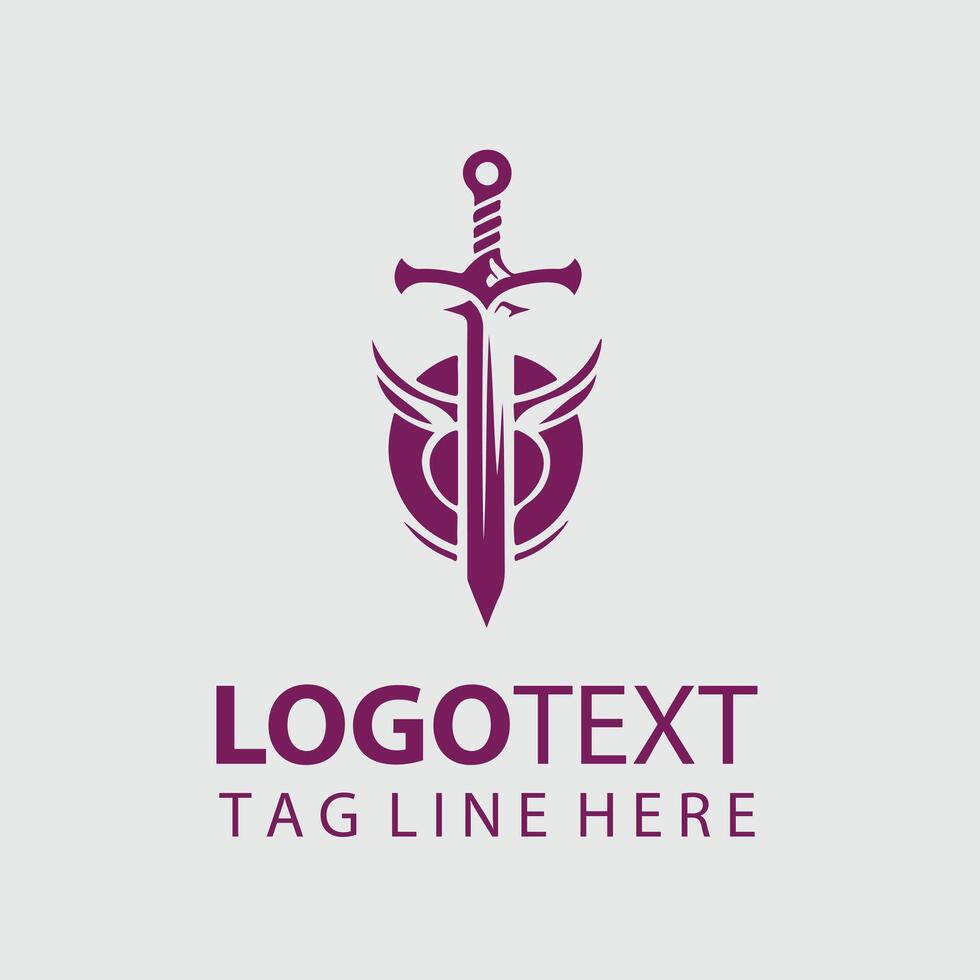 Shadow thorn Sword sword logo design vector