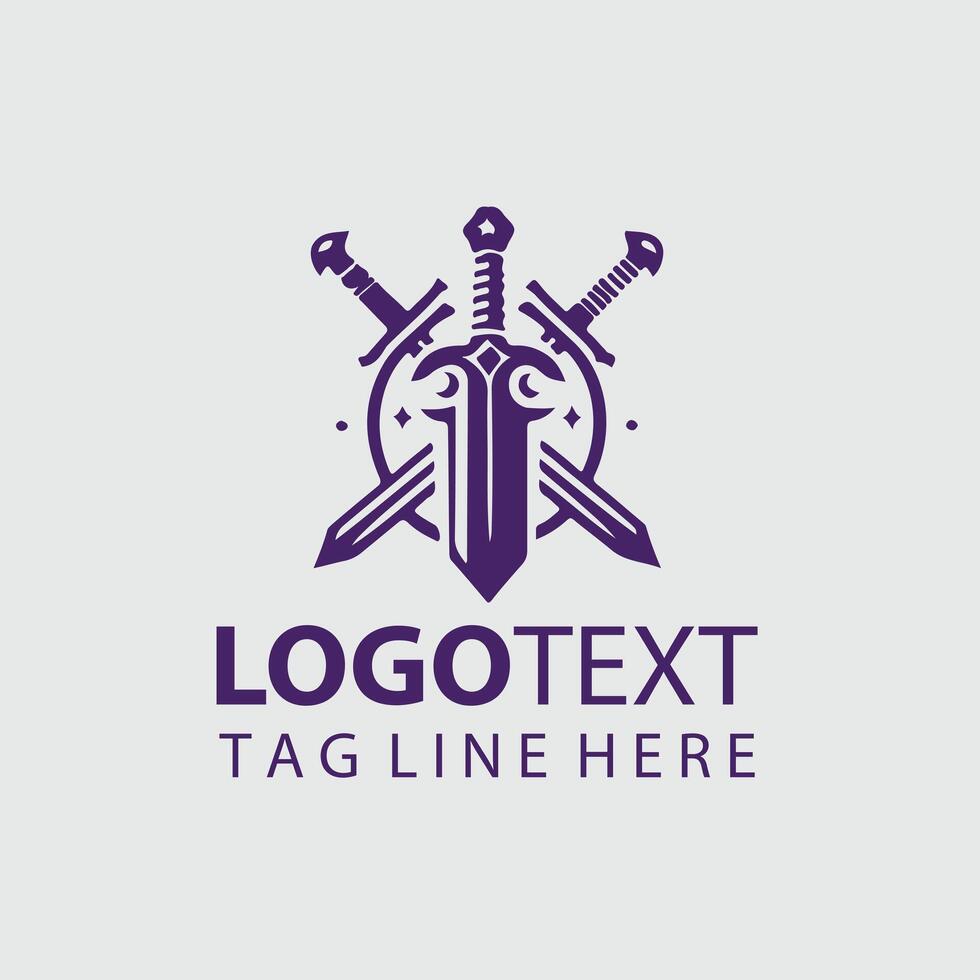 Stormpiercer sword logo design vector