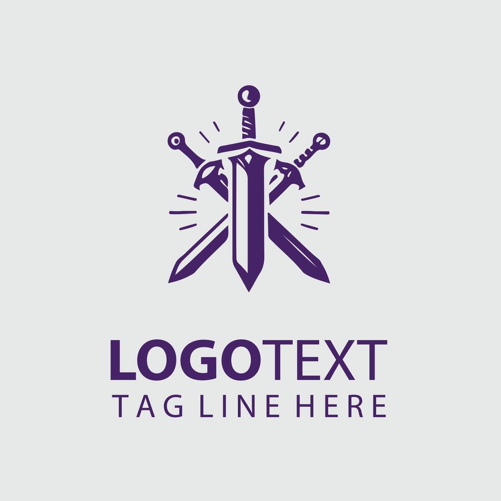 Infernal Blade sword logo design vector