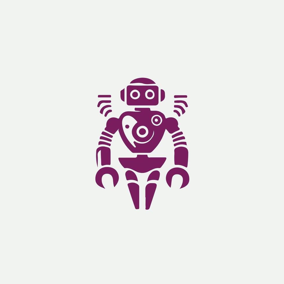Gears Robot Logo vector