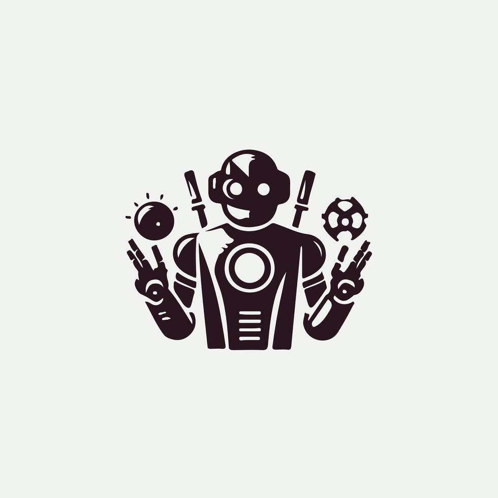 Venture Robot Logo Design vector