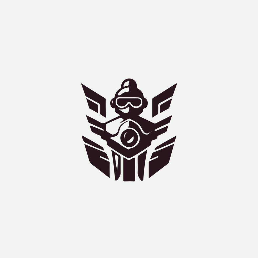 Machine Robot Logo Design vector
