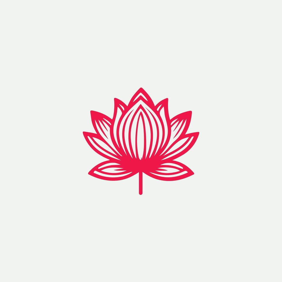 Linear Lotus Bloom Logo vector
