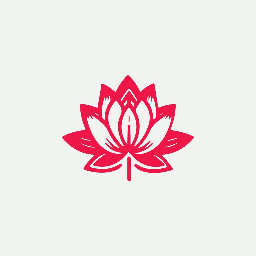Radiant Linear Lotus Design vector
