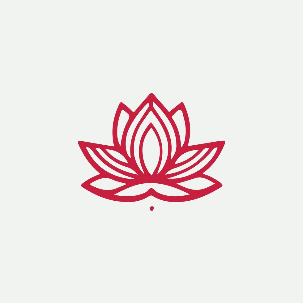 Tranquil Linear Lotus Design vector