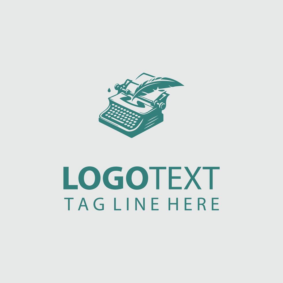Feathered Inkscape Quill And Inkwell Logo vector