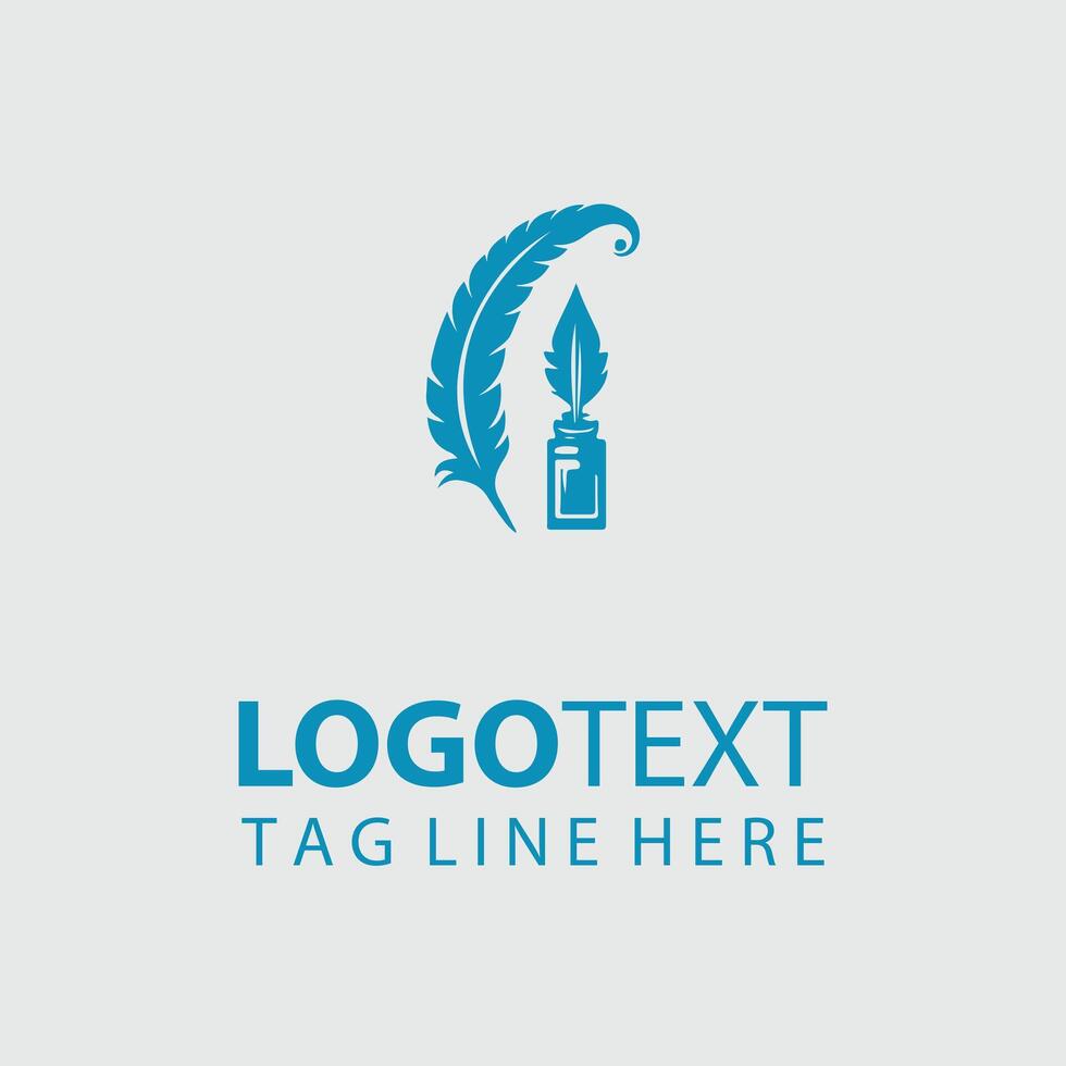 Timeless Quills Quill And Inkwell design vector
