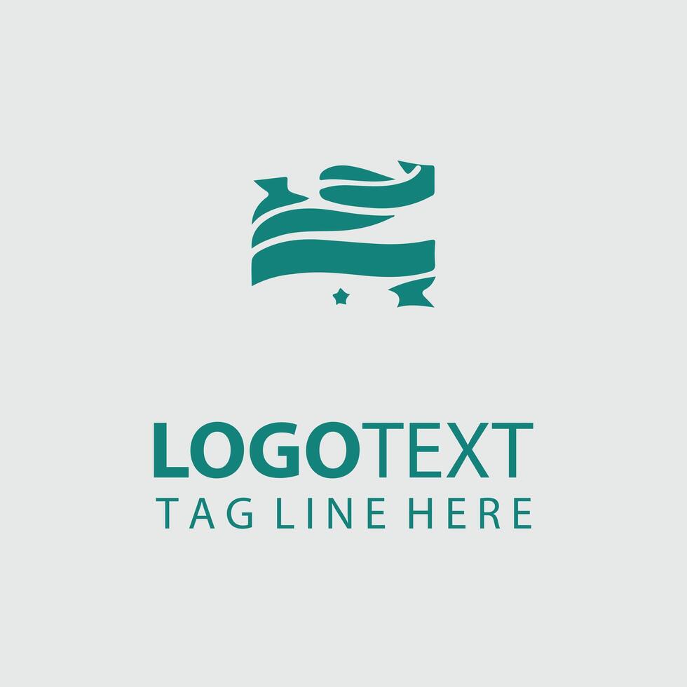 Curled Ribbon Ribbons Logo Design vector