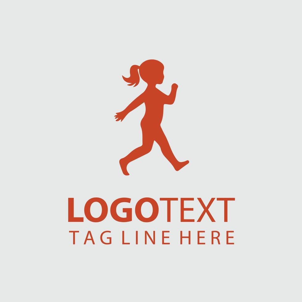 Mini Figures Child silhouette Logo Design vector