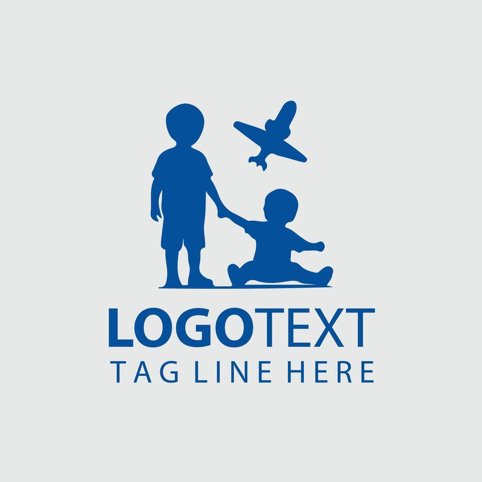 Innocent Forms Child silhouette Logo Design vector