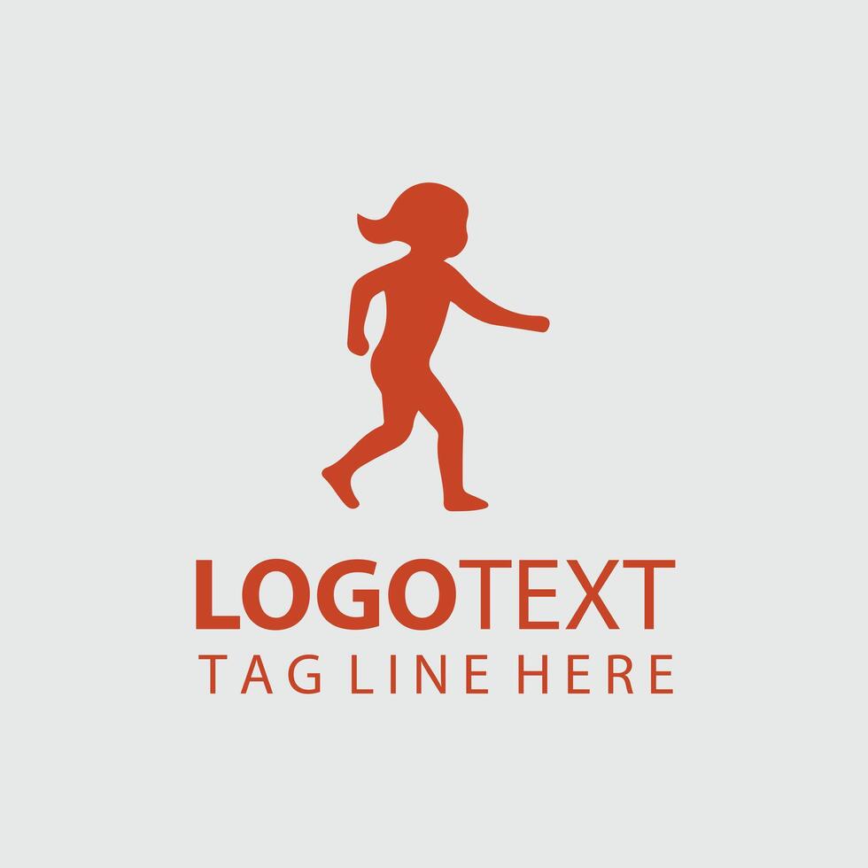 Playful Figures Child silhouette Logo vector