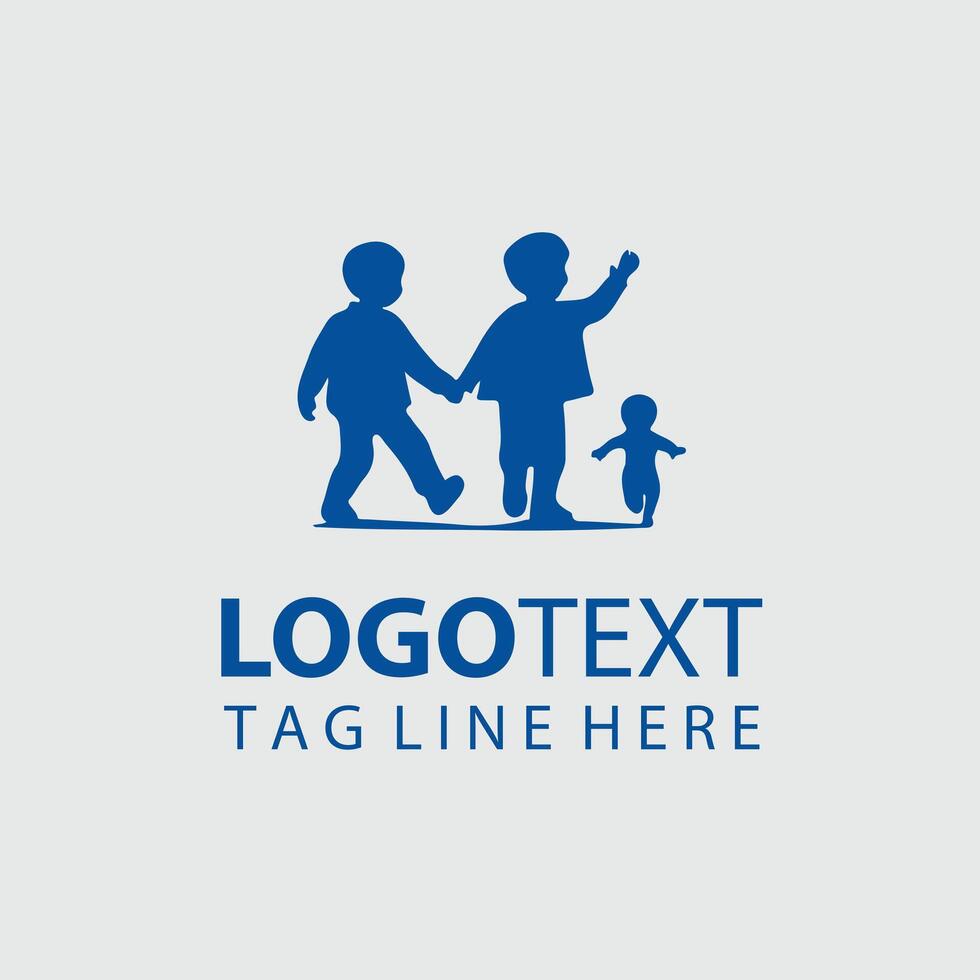 Tiny Treasures Child silhouette Logo Design vector