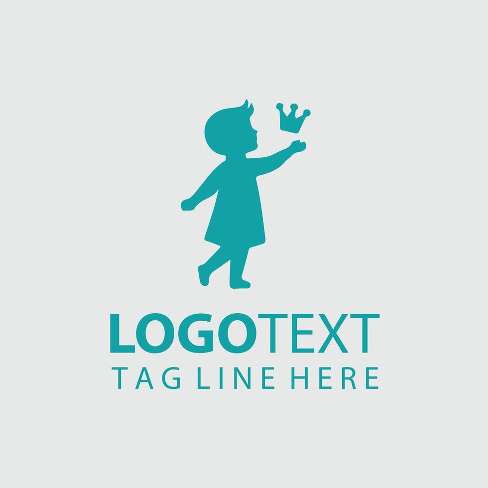 Pure Beginnings Child Silhouette Design vector