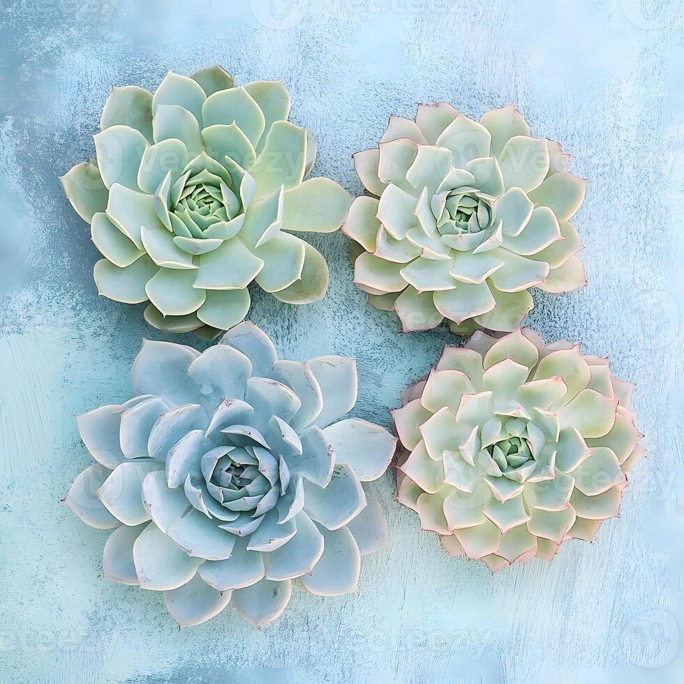 Succulents close up macro shoot background. Succulent background. photo