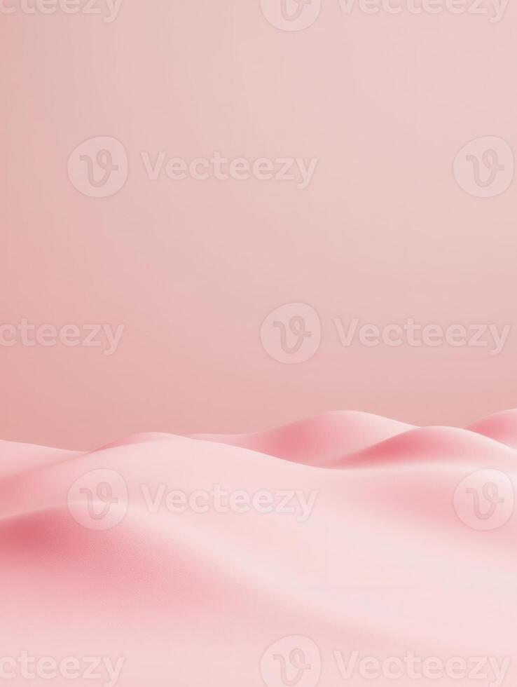 Abstract pastel pink landscape featuring smooth, rolling hills and soft, diffused lighting photo