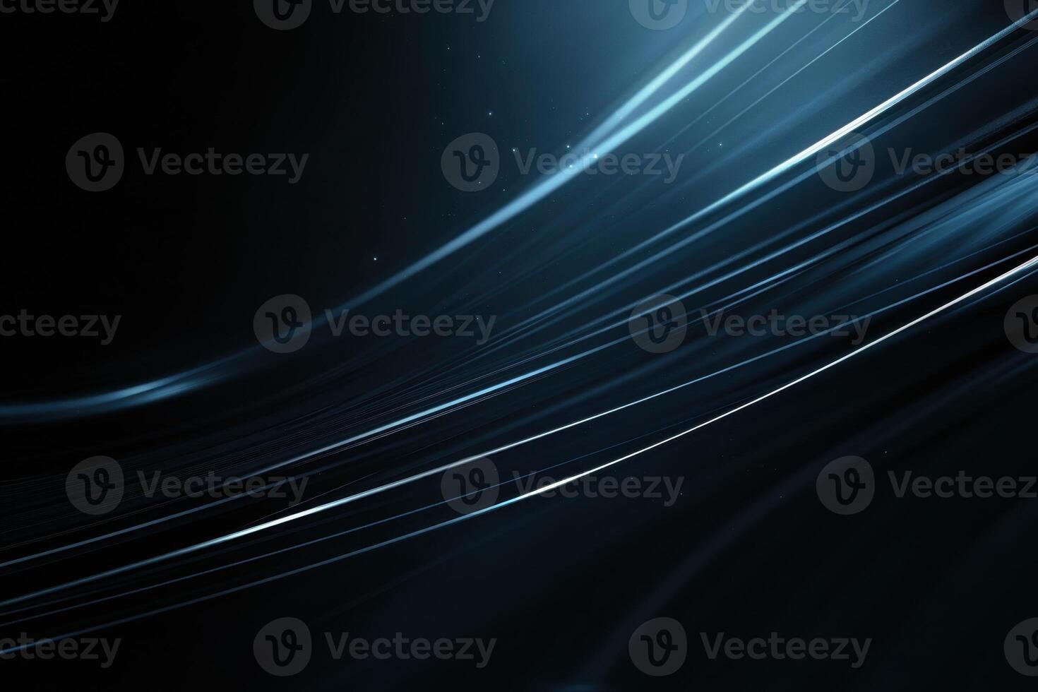 Abstract, dark background with blue lines and white streaks creates a sense of flow and movement photo