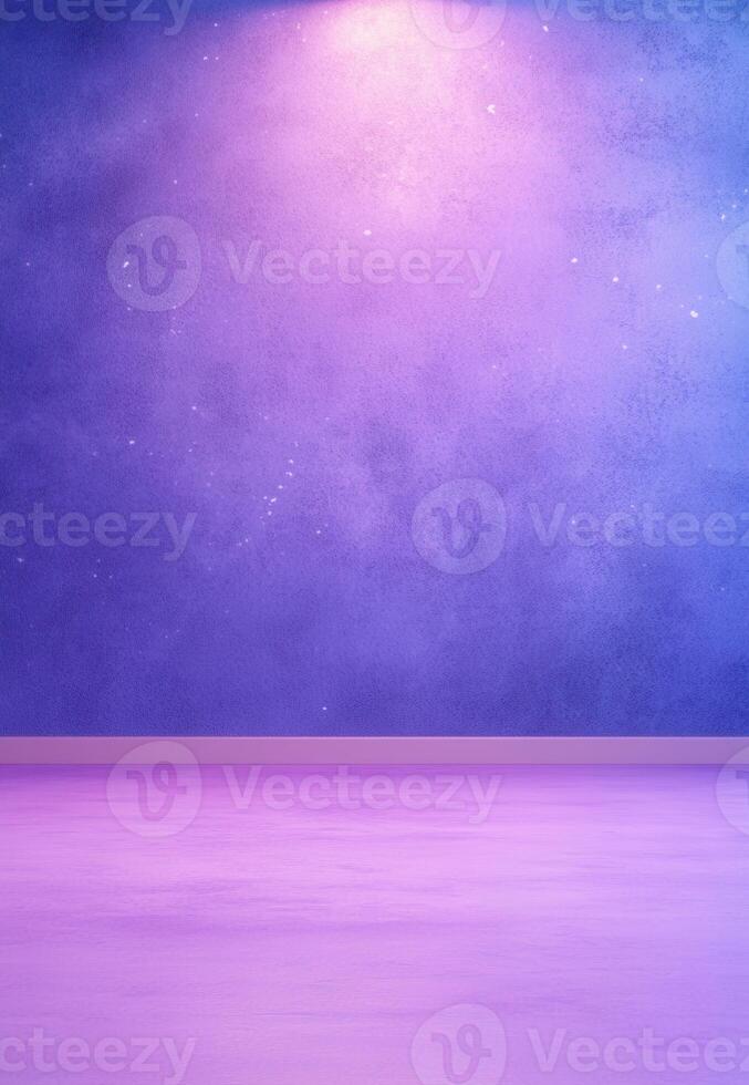 Abstract purple room with a gradient wall and floor creating a soft, ethereal ambiance. photo