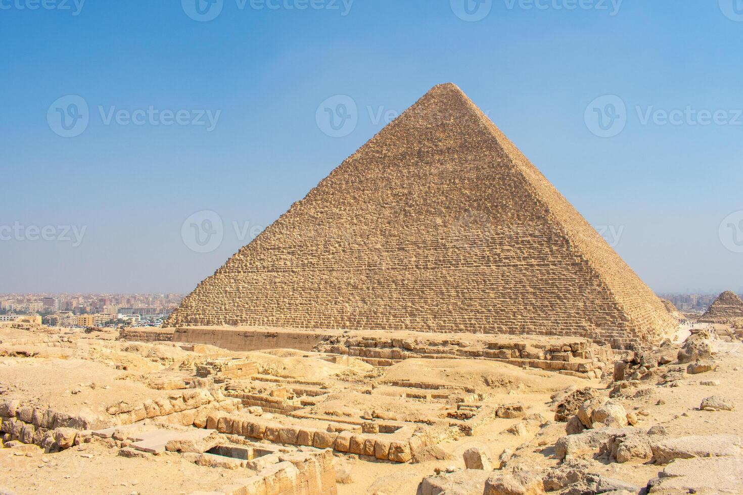 The Giza Necropolis, Famed archaeological site featuring the Great Pyramids, the Great Sphinx and The Great Pyramid of Giza in the desert of Giza, Cairo, Egypt. photo