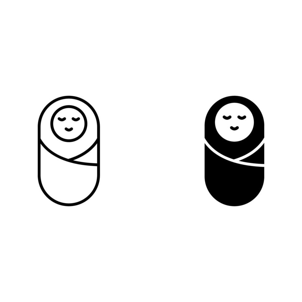 newborn icon set vector